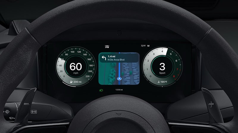 Screenshots from the Apple CarPlay Ultra’s UI