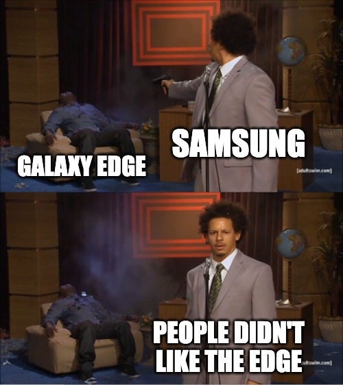 Um meme sobre a Samsung sabotando o