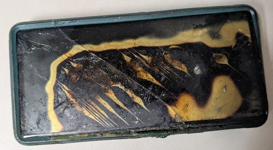 Front of Pixel 6a after it caight on fire.