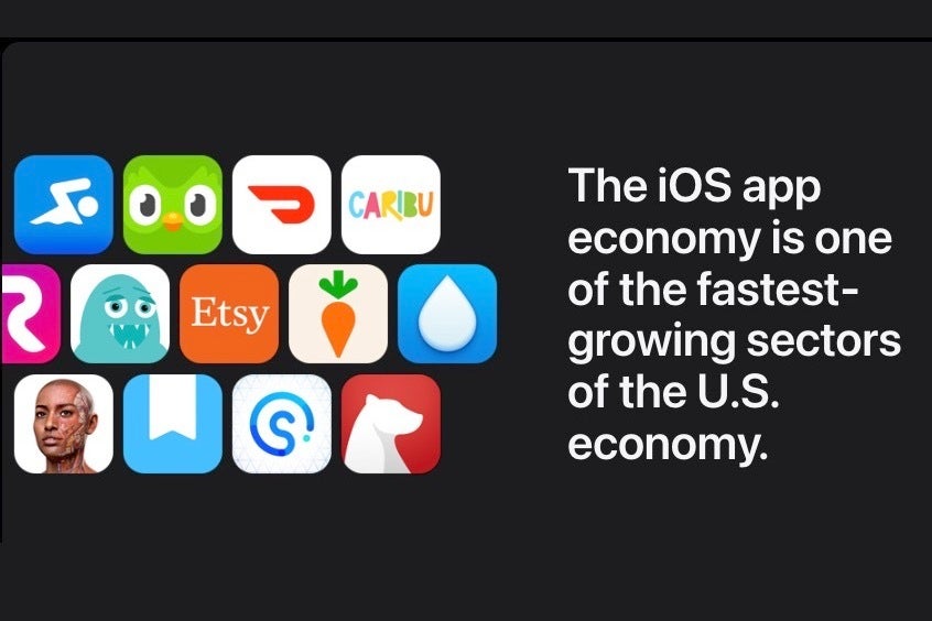 Captura de tela do site da Apple Developers promovendo a loja de aplicativos