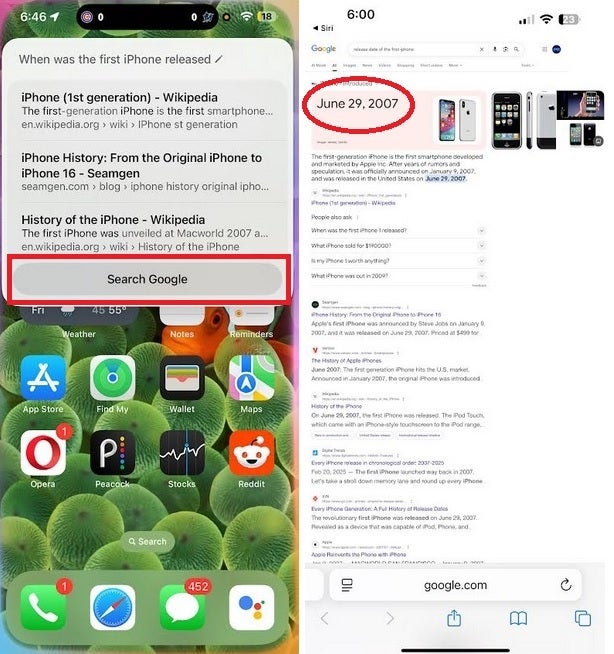 Sometimes you need to use Google or another app instead of Siri to get a decent answer. | Image credit-PhoneArena - Apple might allow certain iPhone users replace Siri as their default assistant