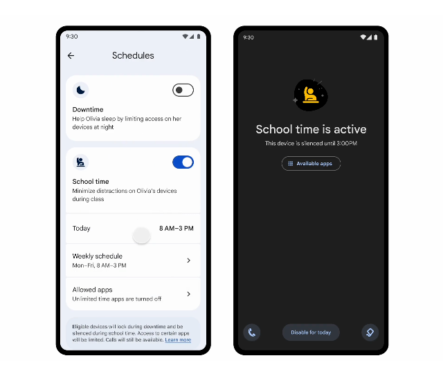 Improved control during school hours. | Image credit – Google - Google revamps Family Link with better parental controls
