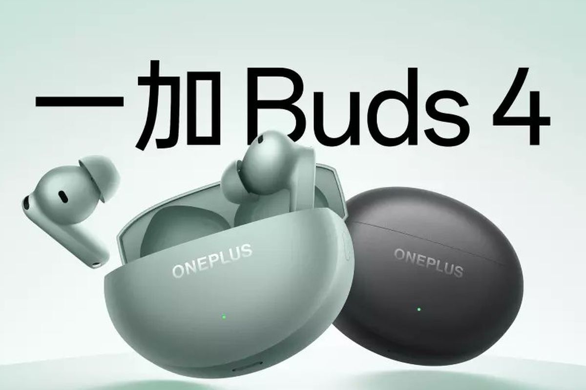 Imagem promocional do OnePlus Buds 4 em duas cores