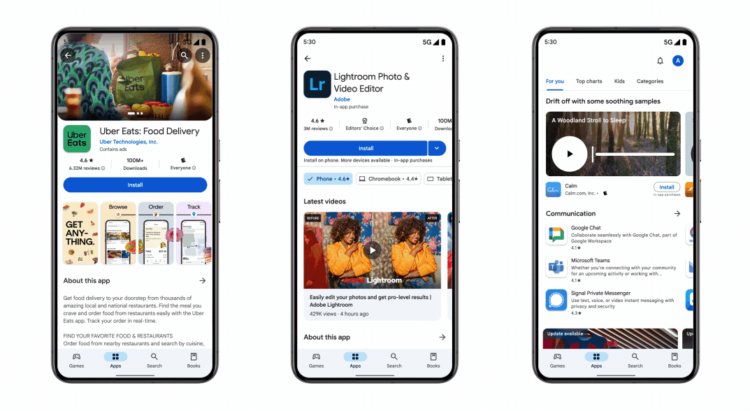 Imagem do Google Play Content Carousel