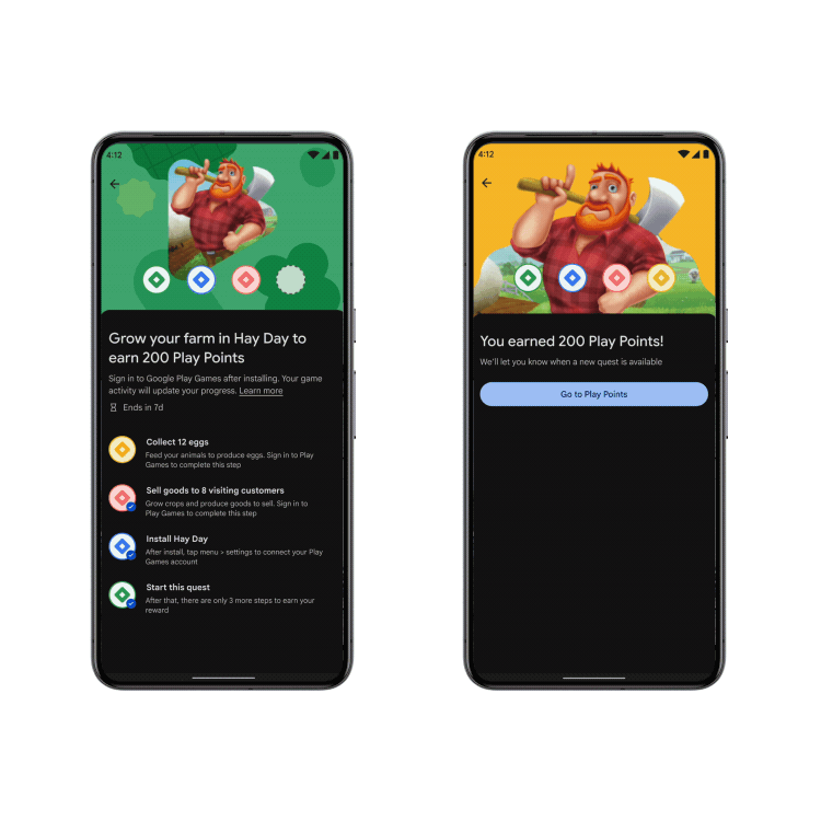 Imagem das páginas do Google Play Play