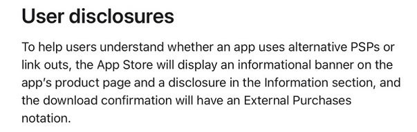 The updated disclosure screen that the EC had no objection to in 2024. | Image credit-Apple - Apple tries to scare some App Store users away from third-party payment platforms (Apple replies)