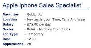 This job ad hints at an August 21st launch of the Apple iPhone 5, at least in the U.K. - Ad on U.K. employment site points to August 21st launch for the Apple iPhone 5