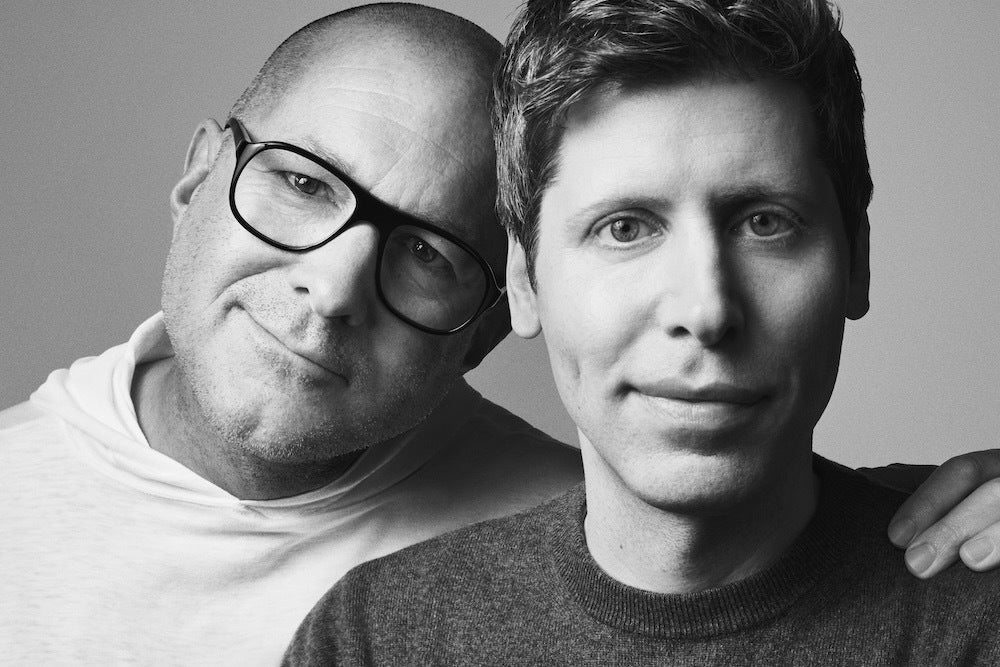 Retrato de Jony Ive e Sam Altman