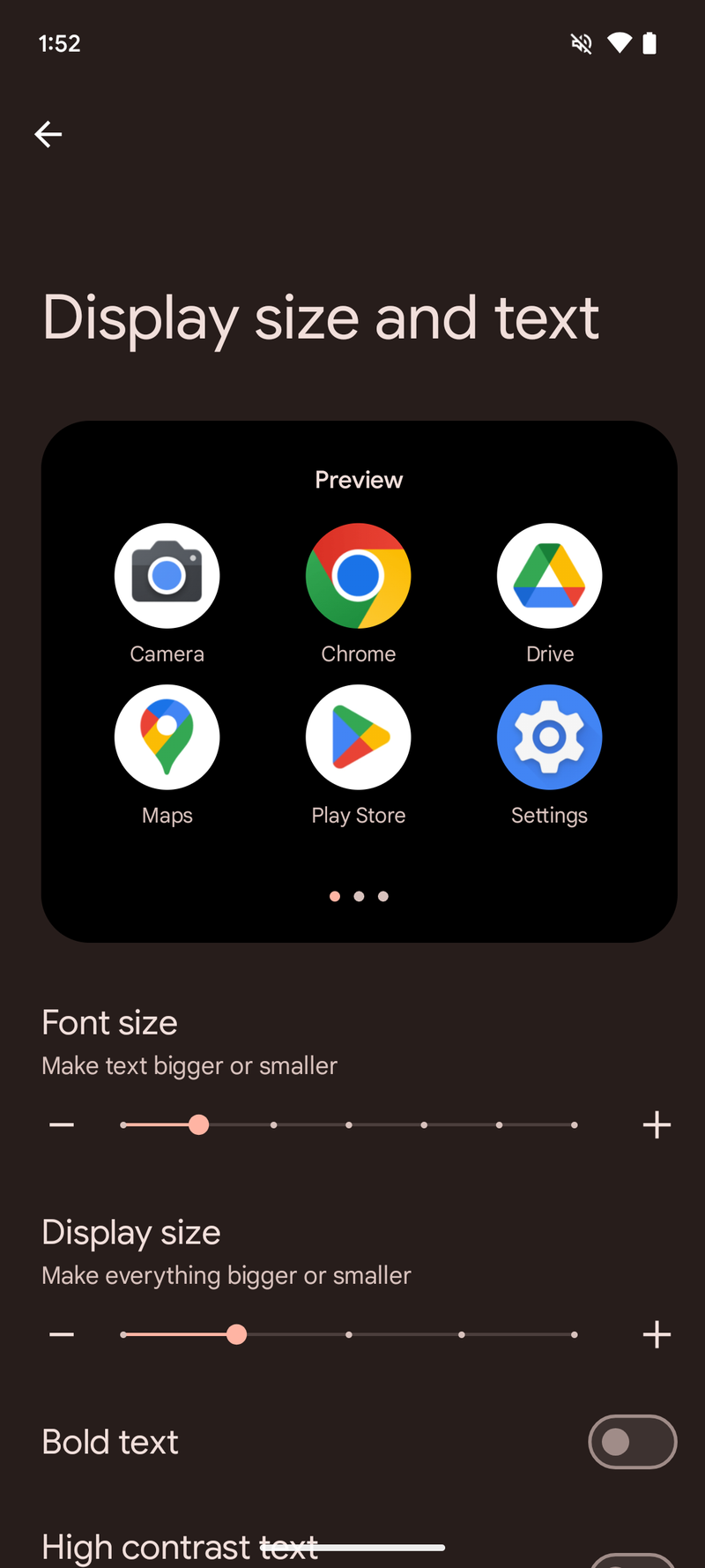 Android 15 sub-menu