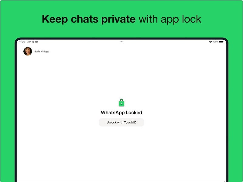 Images showing WhatsApp running on iPad