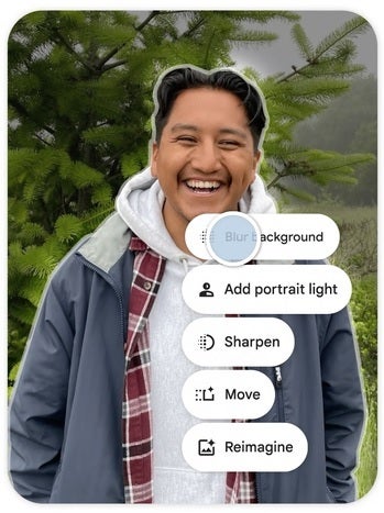 The Google Photos app will show AI-based recommendations to improve a photo when a specific area of the photo is tapped.