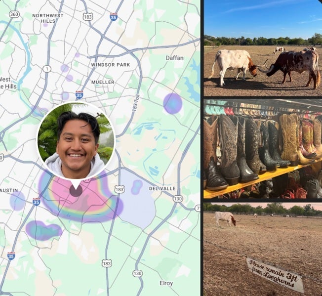Images from a journey will appear on an interactive map.