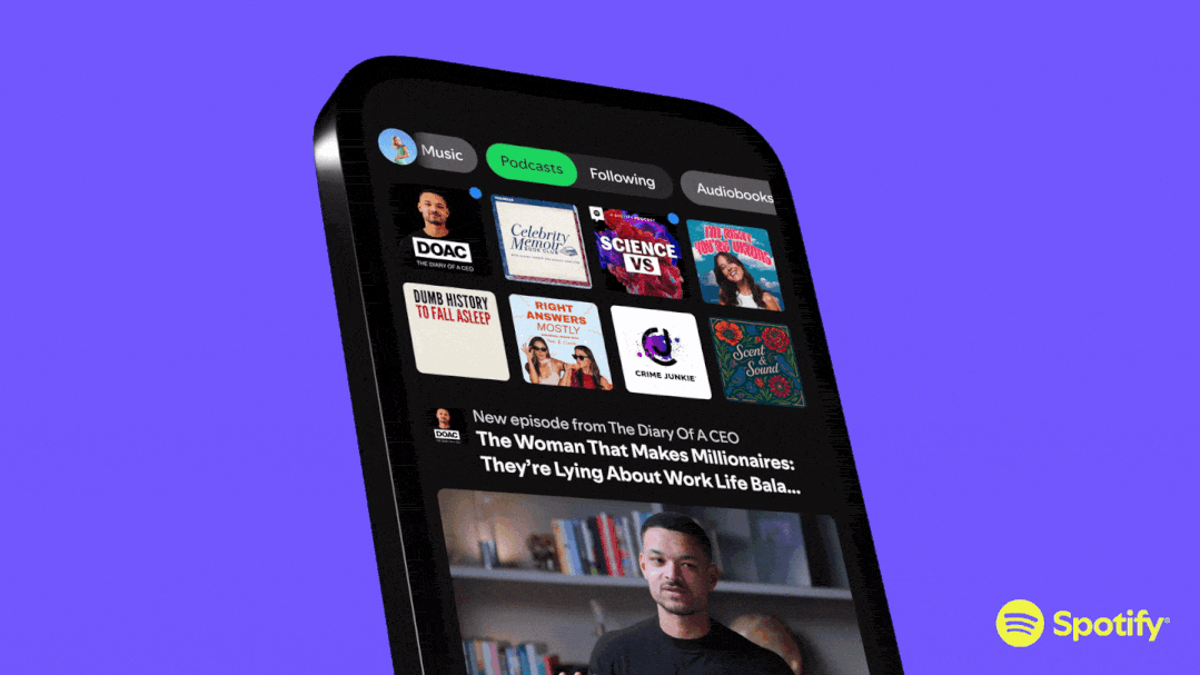 The new Following feed should already be live on your device. - Spotify’s new podcast tab is a solid upgrade… unless you liked it the way it was
