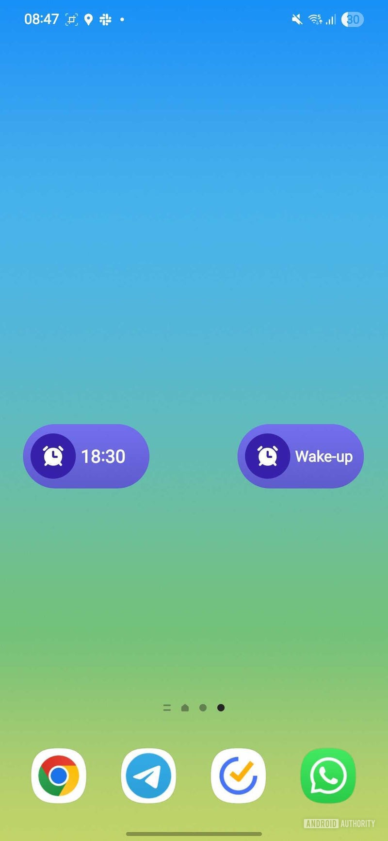 Screenshot of alarm groups in One UI 8