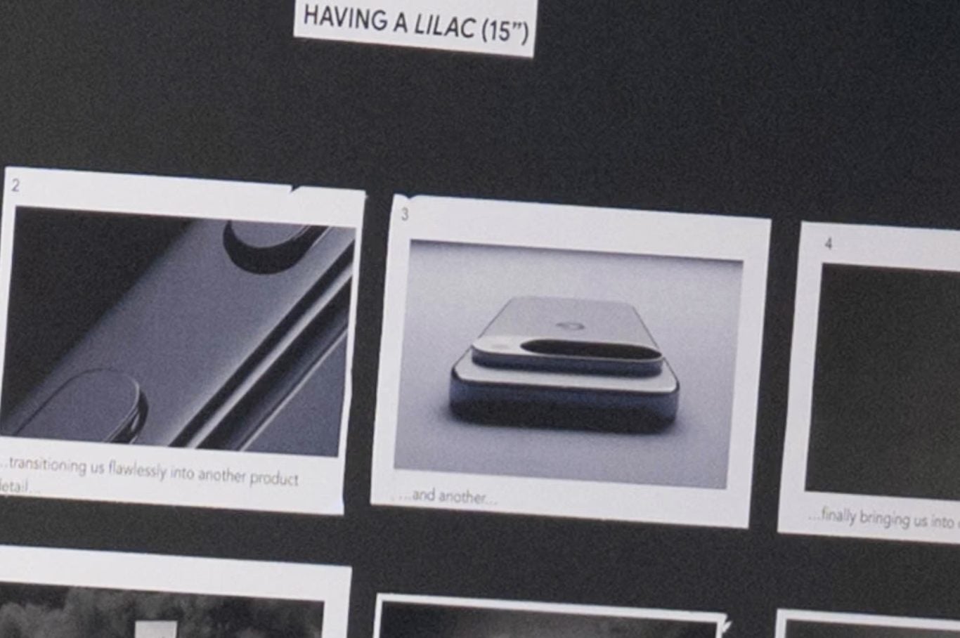 Storyboard of a Pixel 10 Pro ad snapped by a bystander.