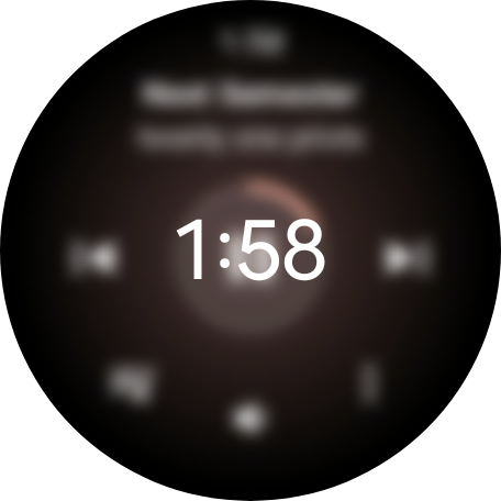 Wear OS 5.1 always on display with media controls