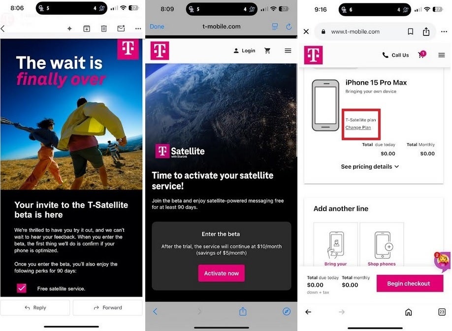 Follow the directions to sign up for T-Mobile&#039;s T-Satellite beta. | Image credit-PhoneArena - My 90-day free trial with T-Mobile&#039;s T-Satellite comes with some cool extras