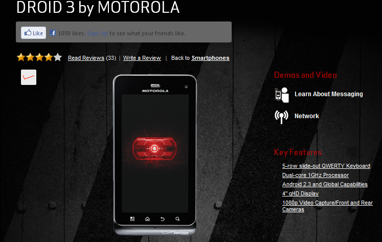 After a week of online sales, the Motorola DROID 3 is now available at Verizon stores - Motorola DROID 3 touches down at Verizon stores today