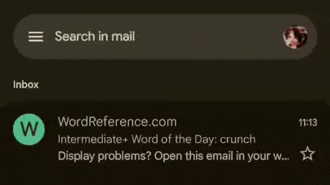 Screenshot of Material 3 Expressive in the Gmail app