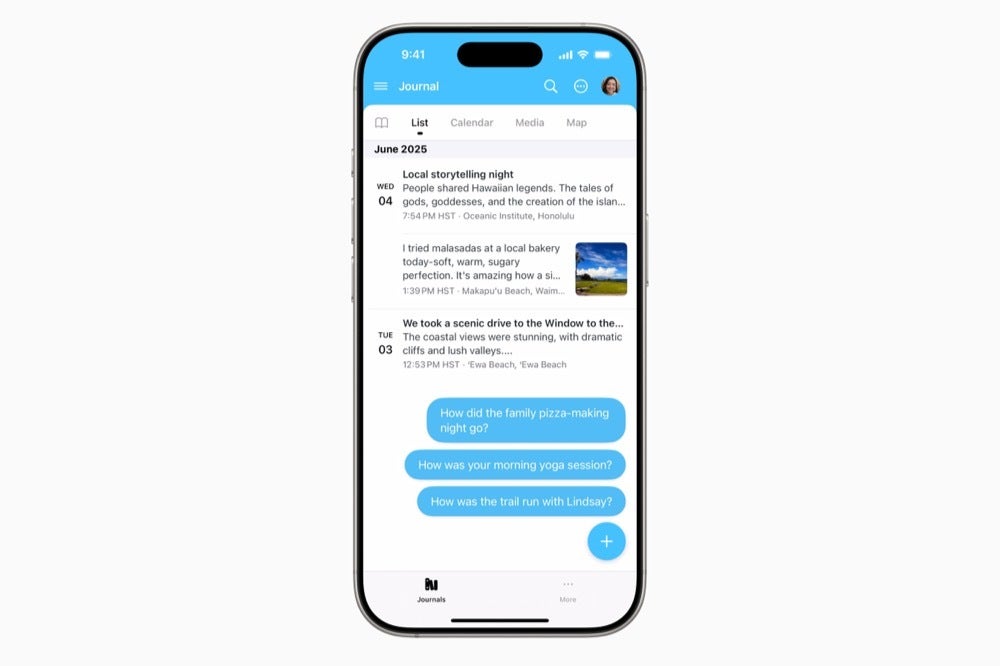 Image of Automattic using the Foundation Models framework in its Day One journaling app