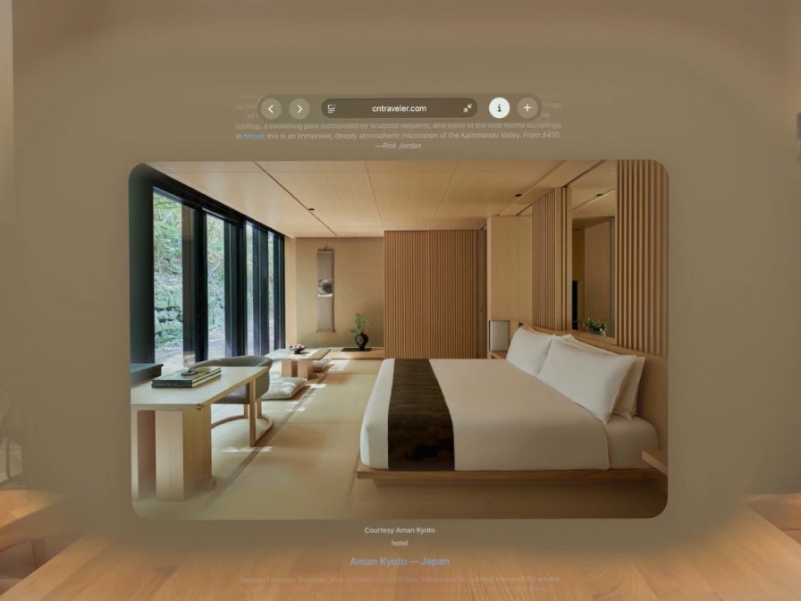 Spatial browsing on Apple Vision Pro. | Image credit — Apple - Apple introduces visionOS 26 for Vision Pro, with support for VR games and more