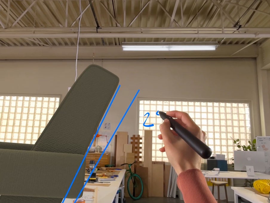 Using the Logitech Muse with Vision Pro. | Image credit — Apple - Apple introduces visionOS 26 for Vision Pro, with support for VR games and more
