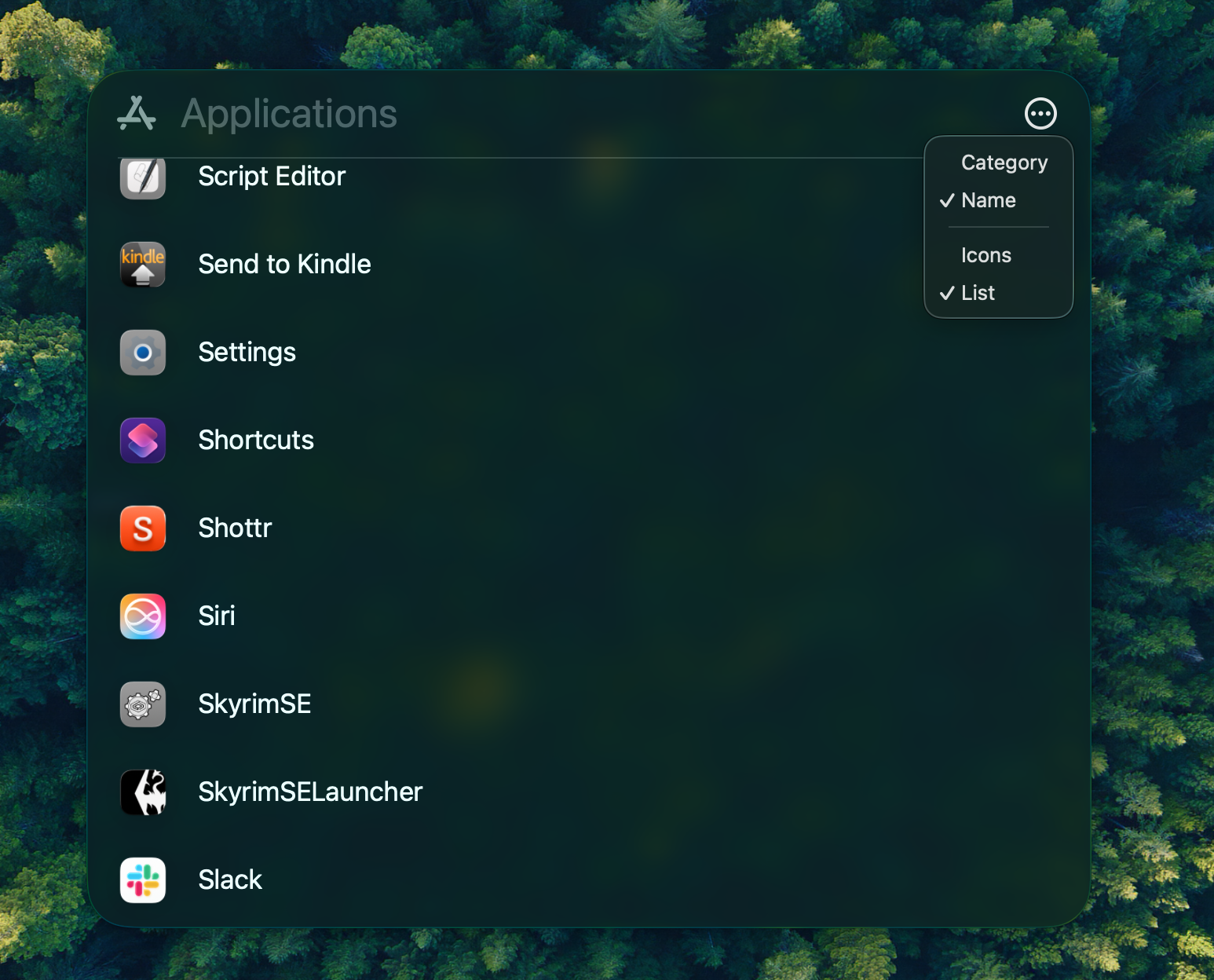 Applications sorting options. | Image Credit - PhoneArena - Launchpad is gone: macOS 26 Tahoe brings a big change to how you find apps on your Mac