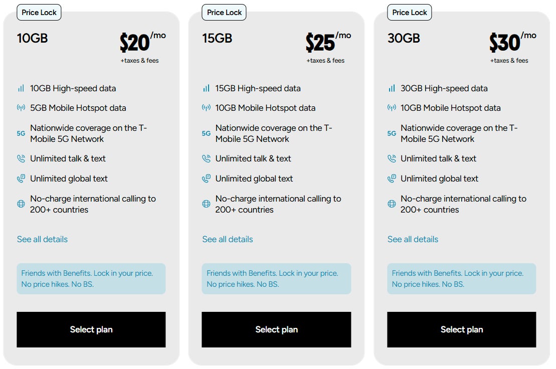 SmartLess Mobile plans