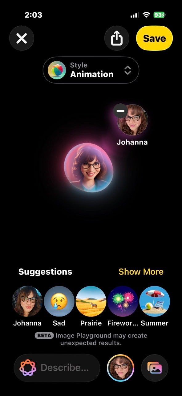Screenshot from Apple's Image Playground ChatGPT generation