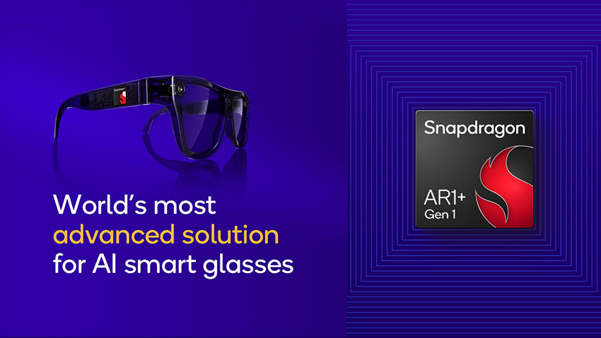 Qualcomm introduces the new Snapdragon AR1+ Gen 1 processor for smart glasses. | KImage credit-Qualcomm - Qualcom demos new processor for AI-powered smart glasses