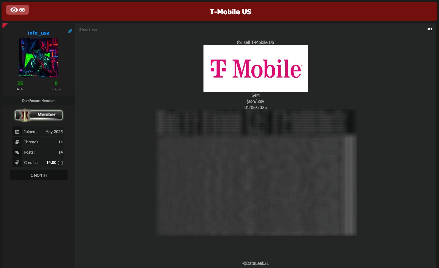 T-Mobile data breach 2025