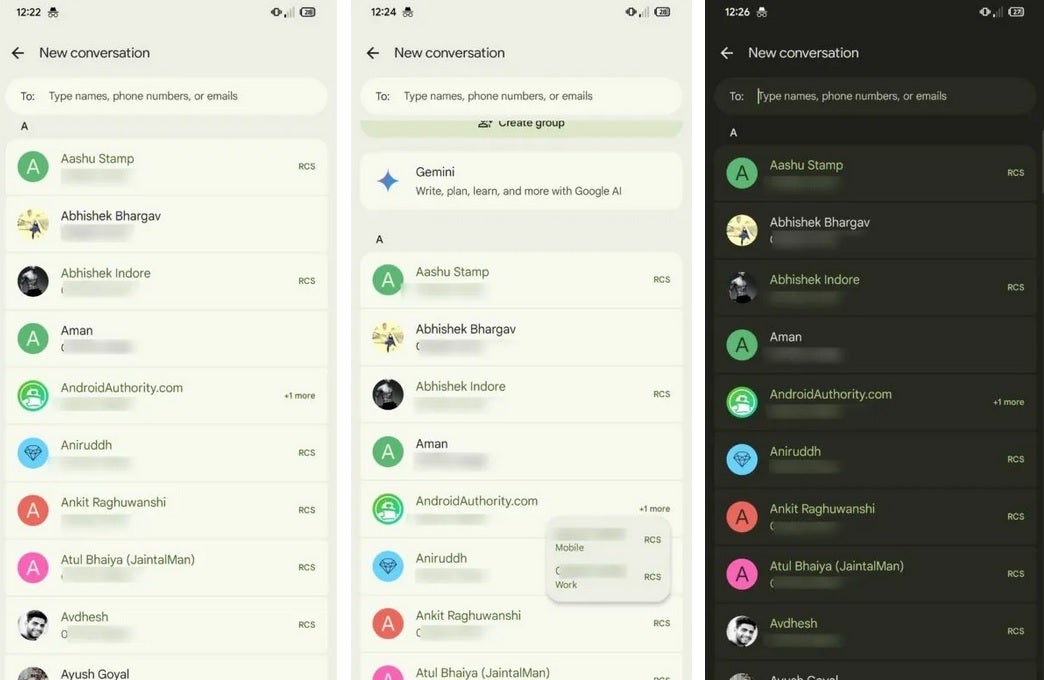 RCS users will be tagged in the Google Messages contact list. | Image credit-Google - A trio of new features is coming to Google Messages although one might already be here