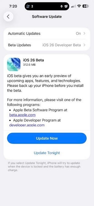 Apple pushes out a revision to iOS 26 Developer Beta. | Image credit-PhoneArena - Apple surprisingly releases revised iOS 26 Developer Beta to fix serious battery issue