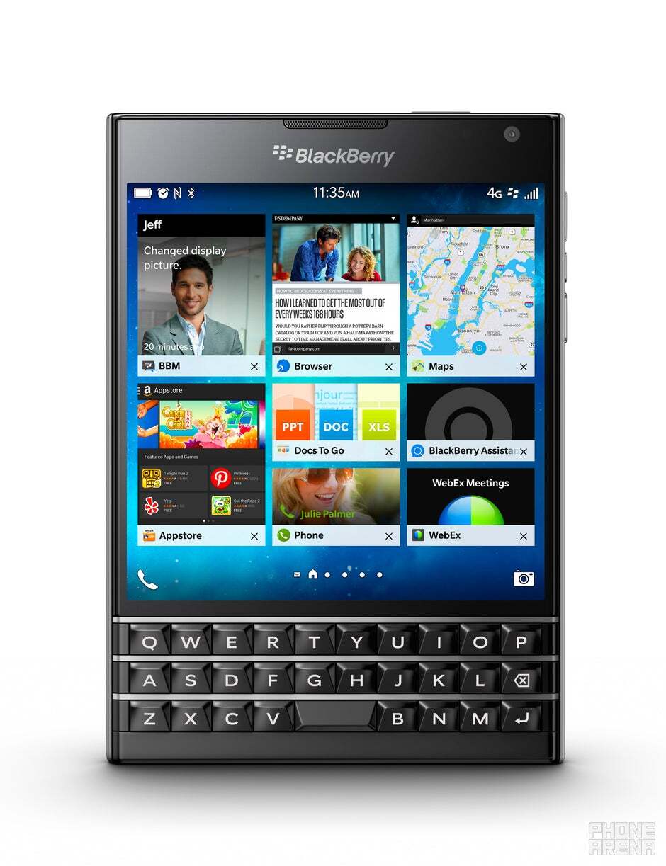 Blackberry passport and its unique wide screen was released in 2014. Credit -Fonerena - Firm is planning to update Blackberry phones, add new chips, memory, storage and install Android