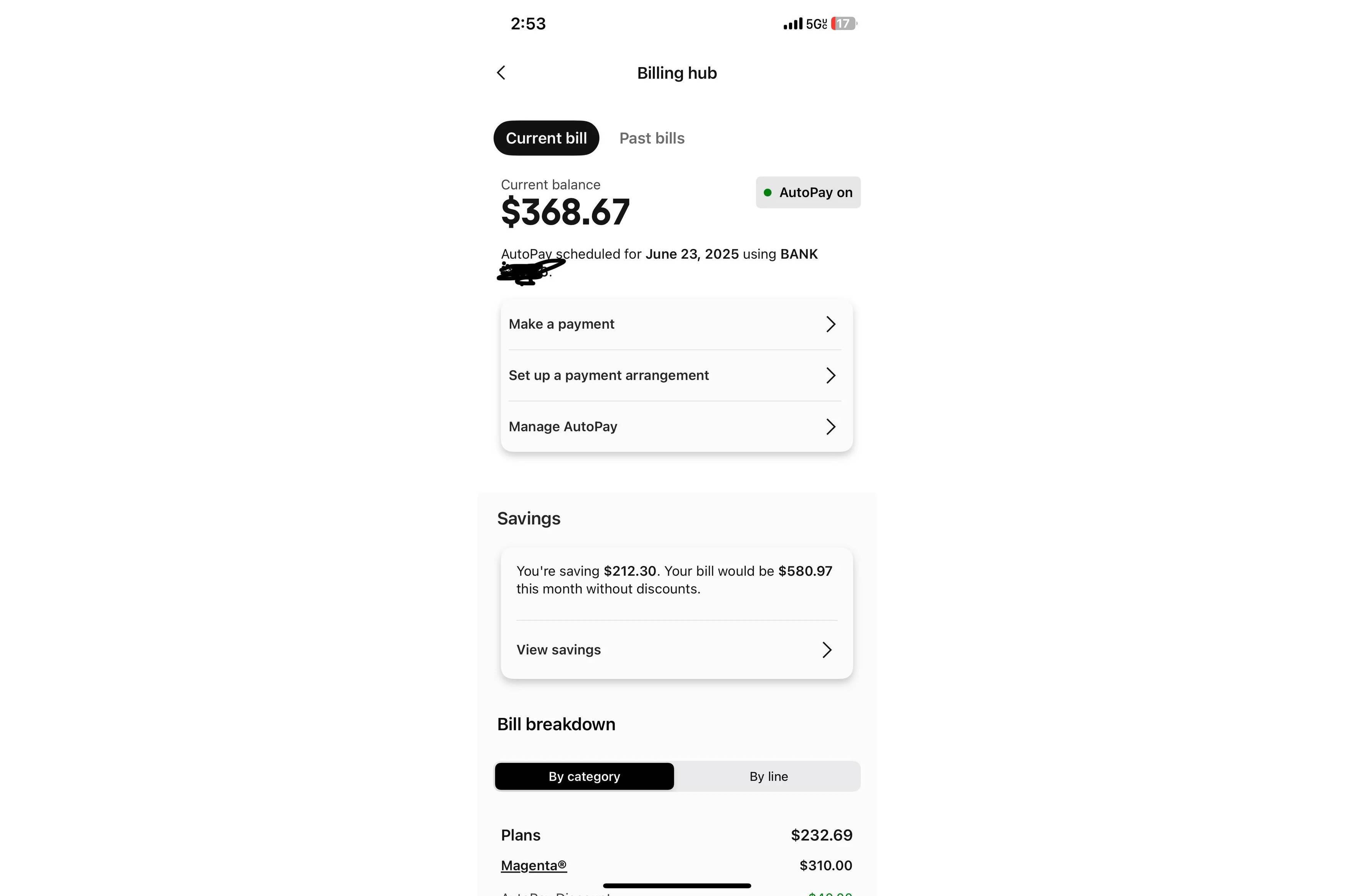 T-Mobile T-Life bill