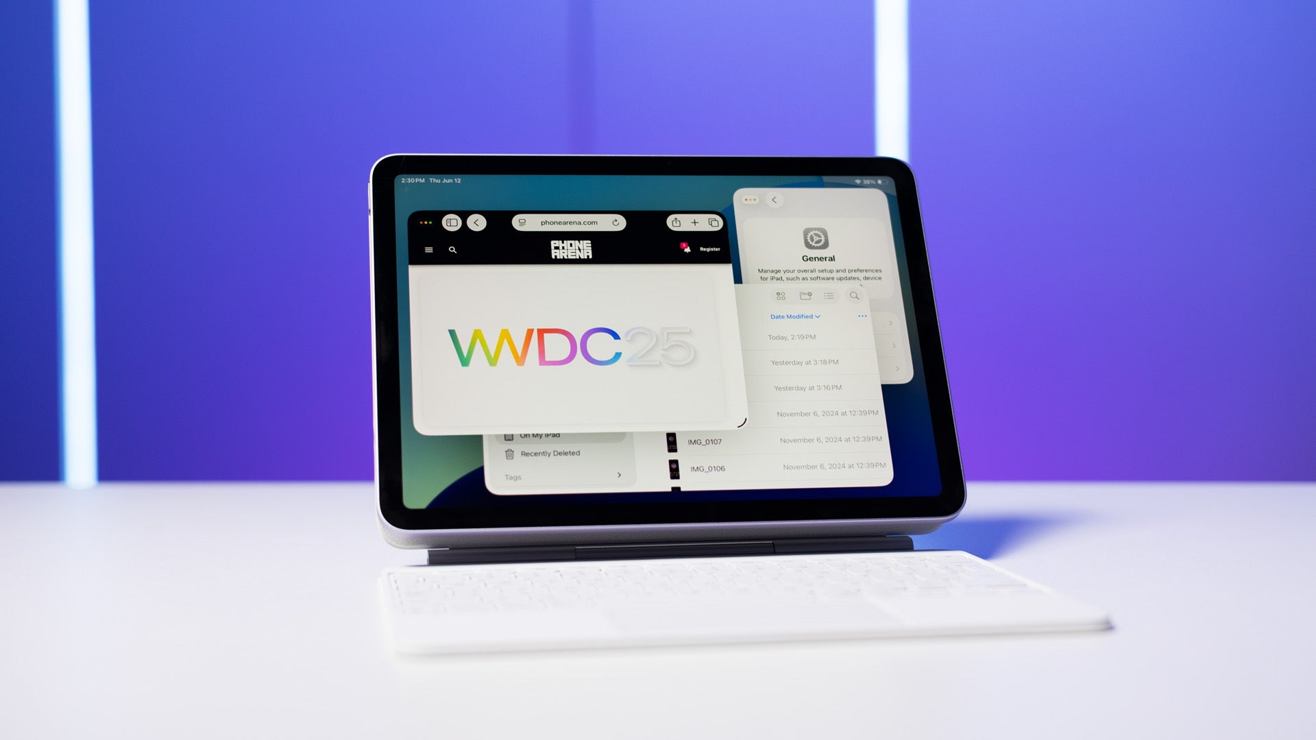 Photo of iPad Air running iPadOS 26