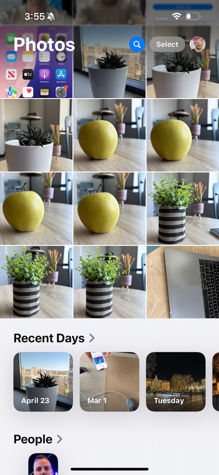 Screenshot of Gallery app from iOS 18