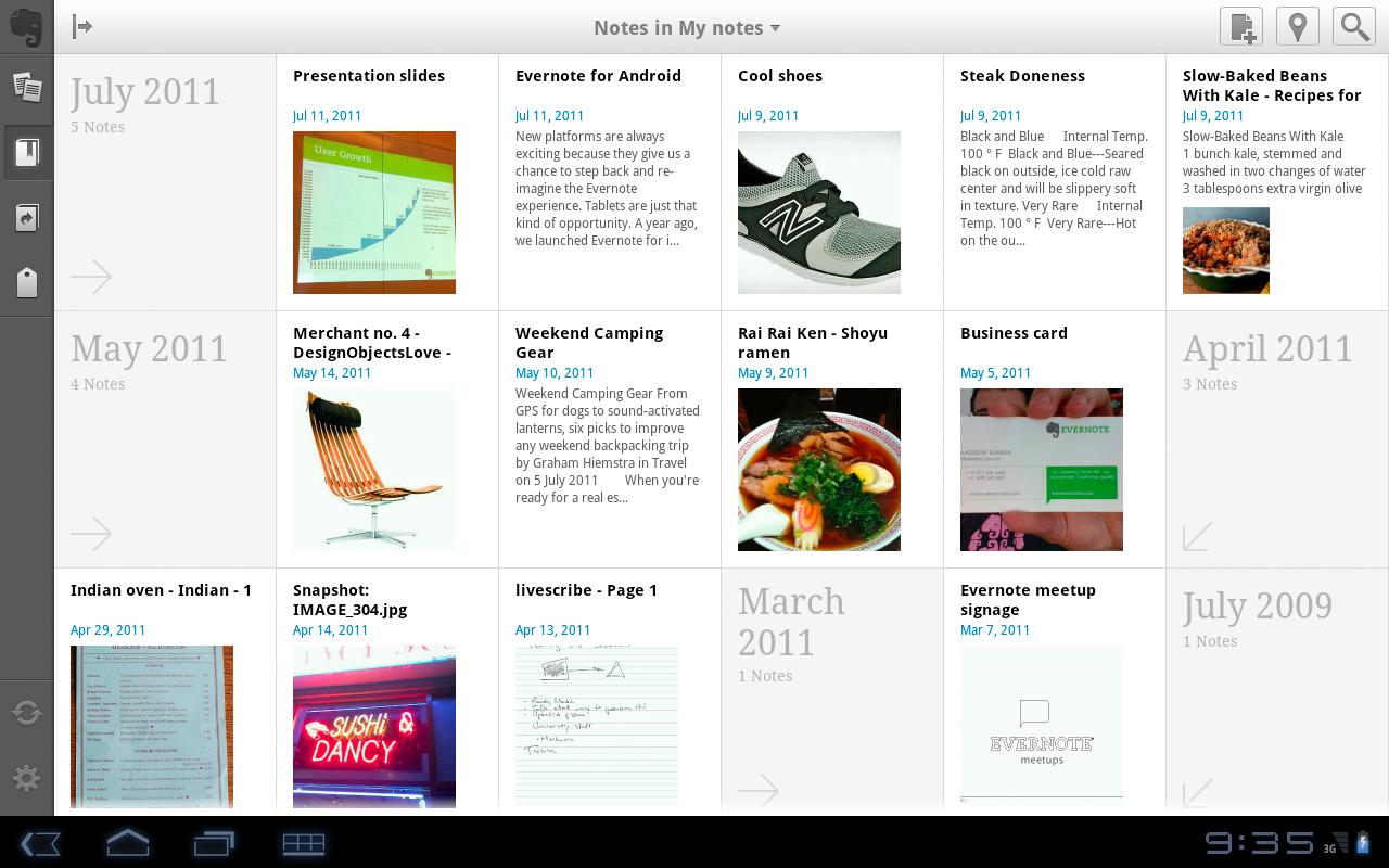 Evernote - 15 productivity apps optimized for Honeycomb