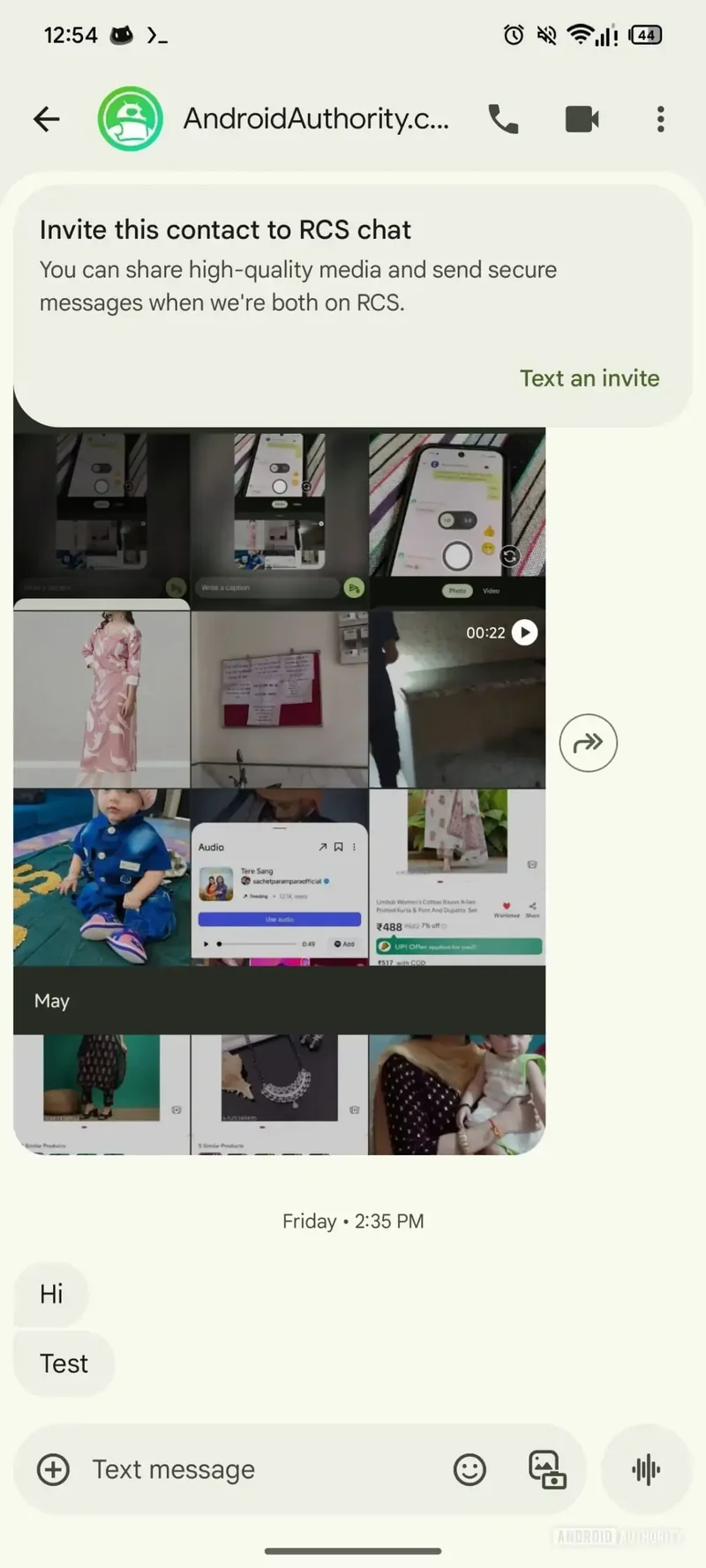 Screenshot of Google Messages get RCS notification