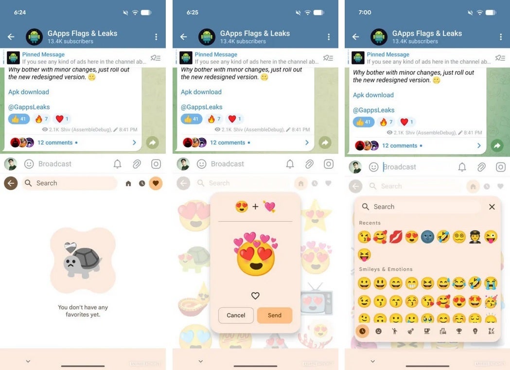 The Emoji Kitchen is getting a favorites list for quick access to your favorite combos.
