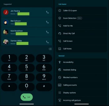 Images of the redesigned incoming call feature on the Google Phone app. | Image credit-PhoneArena