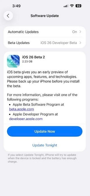 Apple IOS 26 डेवलपर बीटा 2 जारी करता है। छवि क्रेडिट -फोनरेना - Apple ने iOS 26 डेवलपर बीटा 2 को नई सुविधाओं और iPhone 17 एयर के बारे में एक सुराग दिया