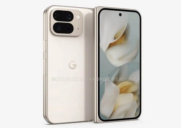 Pixel 10 Pro Fold render shows the cover screen and the back of the phone.