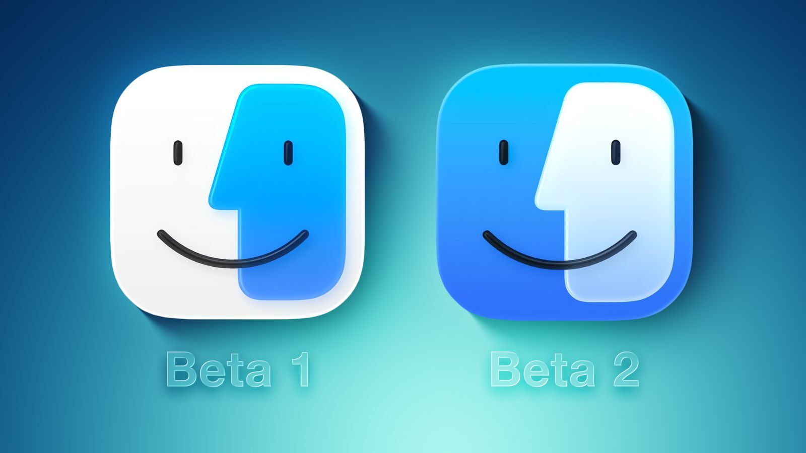 The Finder app icon colors. | Image Credit – MacRumors - macOS Tahoe Developer Beta 2 fixes a Finder flop and adds fresh new tweaks