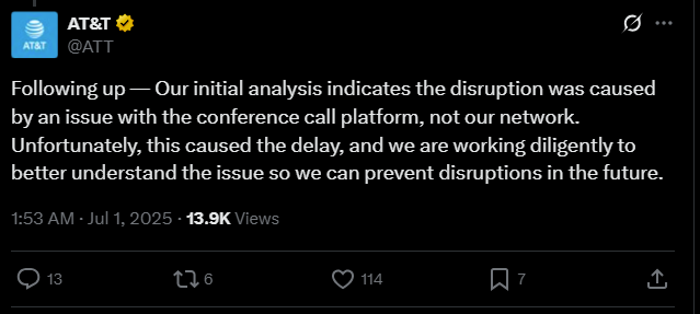 Image Source - X -AT and T becomes due to a failed call on the bad side of Trump