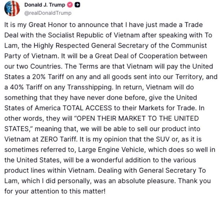 Is it a lie or simply a misstatement? Trump is wrong about who pays the tariffs imposed on Vietnam. | Image-AppleInsider - No Mr. President. Apple and US consumers will pay the 20% tariff on Vietnam