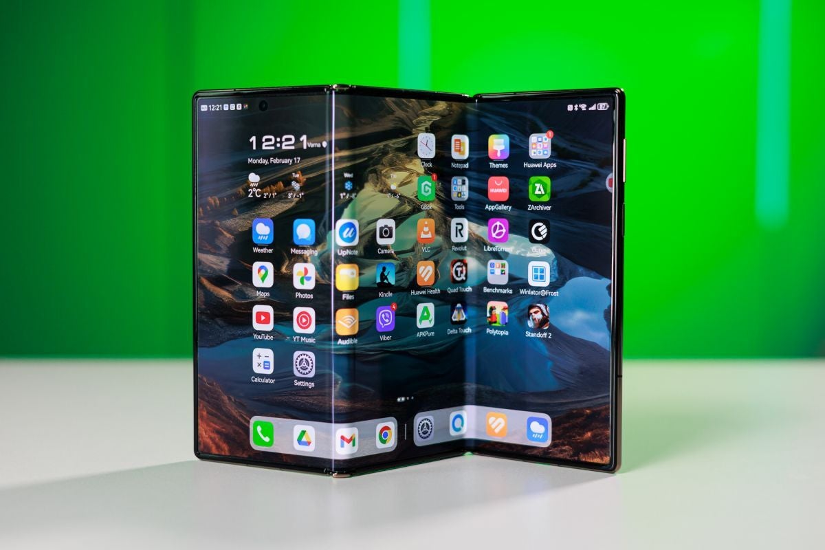 The Galaxy G Fold will differ from the Huawei Mate XT in a key way. | Image Credit -- PhoneArena - Samsung&#039;s groundbreaking tri-fold phone will cost a fortune and pack &#039;top-of-the-line&#039; specs