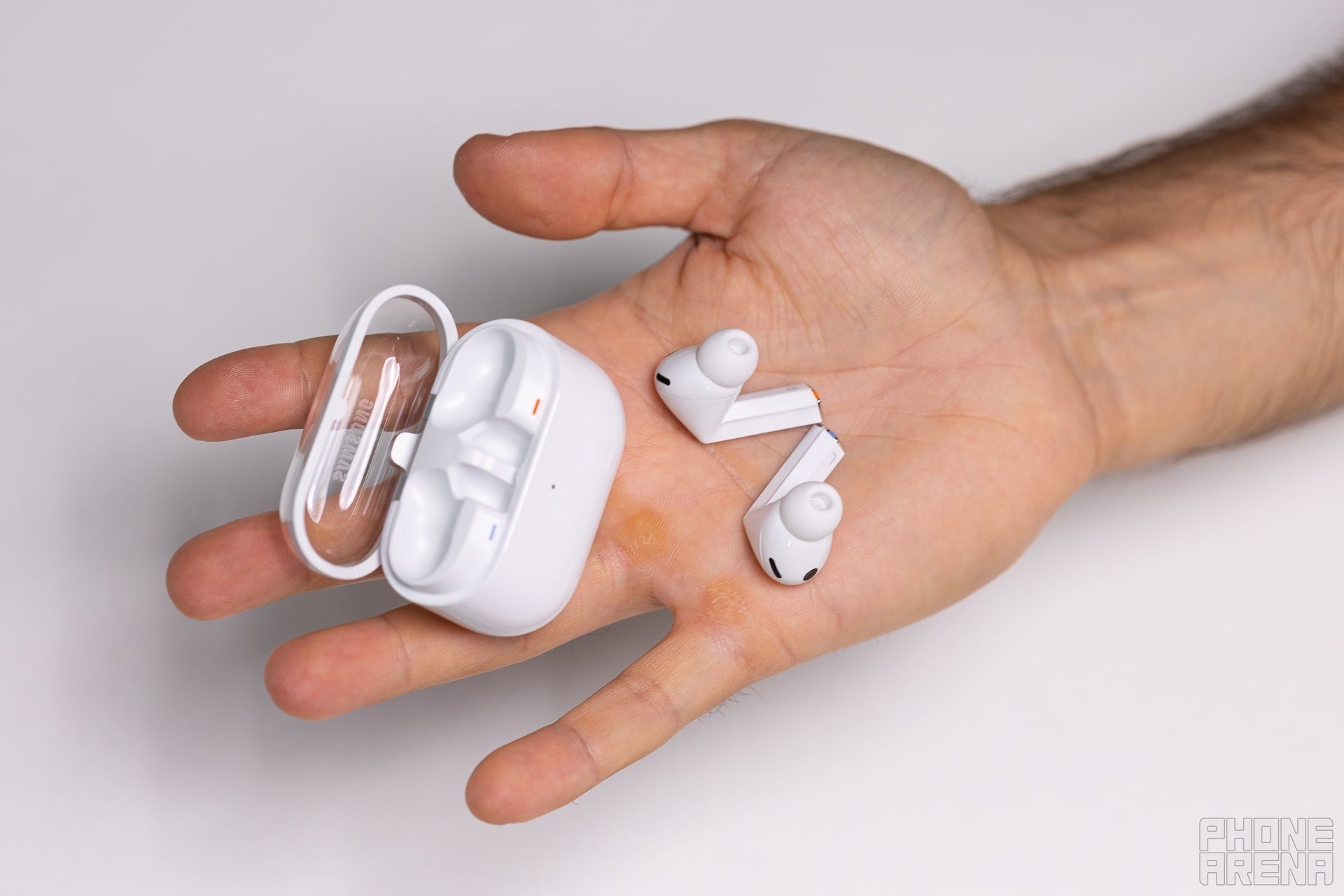 The Galaxy Buds 3 Pro. | Image credit — PhoneArena - What’s missing from Samsung’s next Unpacked might say a lot about its 2026 plans