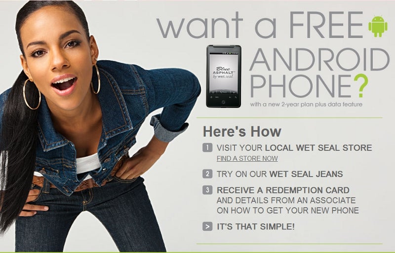 Wet Seal free Android phone promo proves the little green robot irresistible