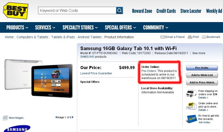 Bad news, Canada. The Samsung Galaxy Tab 10.1 has been delayed